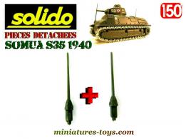 Les deux antennes radio du char Somua S35 miniature de Solido au 1/50e