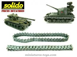 Les 2 chenilles en métal pour les divers AMX 13 miniatures Solido au 1/50e