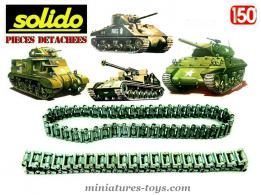 Deux chenilles métal pour le Sherman, le M41, Lee, Grant, Priest miniatures Solido