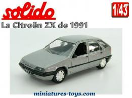 La Citroën ZX grise de 1991 en miniature Solido au 1/43e