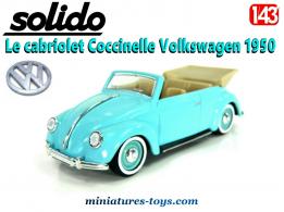 Le cabriolet Coccinelle de Volkswagen 1950 en miniature par Solido au 1/43e