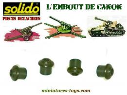 Un embout de canon miniature Solido peint en vert armée