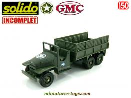 Le GMC CCKW 353 6x6 a ridelles non bâché de Solido au 1/50e incomplet