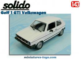 La Golf 1 GTI Volkswagen blanche de 1974 en miniature par Solido au 1/43e