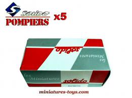 5 petites boites carton pour miniatures de la collection pompiers Solido Hachette