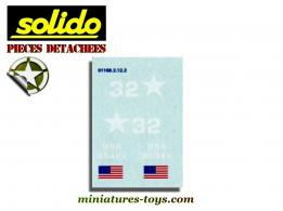 La planche de marquages américains du char M3 Lee miniature Solido au 1/50e