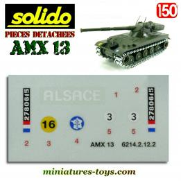 La planche de marquage du char AMX 13 miniature de Solido au 1/50e