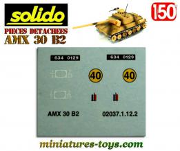 La planche de marquage du char français AMX 30 B2 miniature Solido au 1/50e