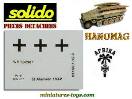 La planche de marquage du SdKfz 251 Hanomag miniature Solido au 1/50e