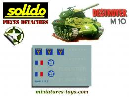 La planche de marquages français du char M10 miniature Solido au 1/50e