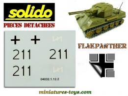 La planche de marquage du char Panther Coelian miniature Solido au 1/50e