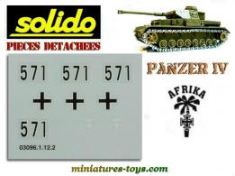La planche de marquage du char Panzer IV miniature Solido au 1/50e
