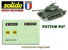 La planche de marquage du char Patton M47 miniature Solido au 1/50e