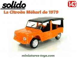 La Citroën Méhari orange de 1979 en miniature par Solido au 1/43e
