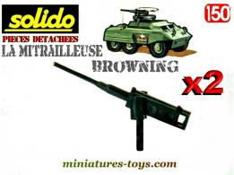 2 mitrailleuses Solido type Browning miniatures en résine noire au 1/50e