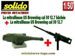 Les deux mitrailleuses US Browning cal 50 avec et sans bâche pour Solido Verem