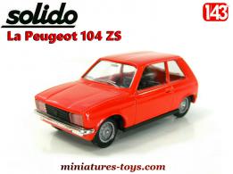 La Peugeot 104 ZS rouge de 1972 en voiture miniature par Solido au 1/43e