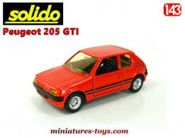 La Peugeot 205 GTI rouge en miniature de Solido au 1/43e