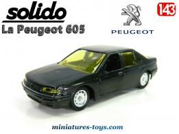 La Peugeot 605 noire métal en voiture miniature Solido au 1/43e