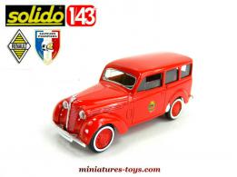 Le break Renault Juvaquatre pompiers de Paris en miniature par Solido au 1/43e