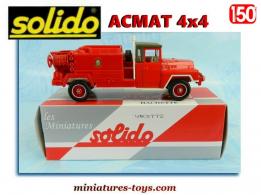 L'Acmat 4x4 CCFM des marins pompiers en miniature par Solido au 1/50e