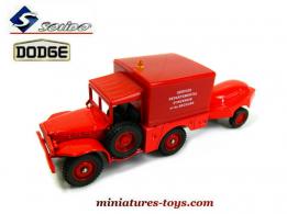 Le Dodge 4x4 pompiers avec une motopompe en miniature de Solido au 1/50e