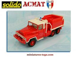 L'ACMAT 6x6 en version citerne pompiers en miniature de Solido au 1/50e