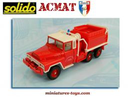 L'ACMAT 6x6 en version citerne pompiers en miniature de Solido au 1/50e