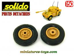 La roue en résine brun sable avec pneu routier pour véhicules militaires Solido
