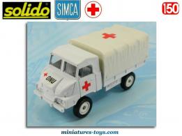 Le camion Simca Unic 4x4 blanc ambulance ONU miniature de Solido au 1/50e