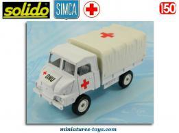 Le camion Simca Unic 4x4 blanc ambulance ONU miniature de Solido au 1/50e