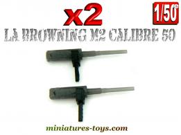 Un lot de deux mitrailleuses type Browning miniatures au 1/50e