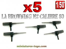 Un lot de cinq mitrailleuses type Browning miniatures au 1/50e