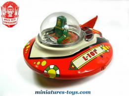 La Soucoupe volante mécanique miniatures en métal à la façon d'un jouet ancien