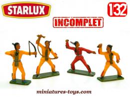 Un lot de 4 indiens en figurines Starlux au 1/32e incomplets