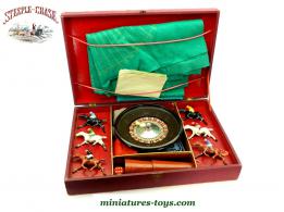 Le jeu de société ancien Steeple-Chase et roulette en coffret