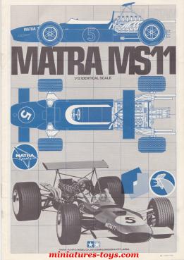 La notice de montage du kit de la Matra MS 11 Tamiya au 1/12e