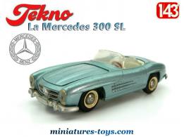 La Mercedes 300 SL Spider bleu en miniature par Tekno au 1/43e