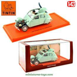 La 2 cv Citroën accidentée des Dupont en miniature de la collection Tintin 1/43e