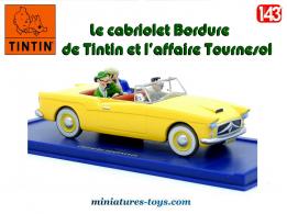 Le cabriolet Bordure de Tintin et l'affaire Tournesol en miniature au 1/43e
