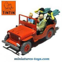 La jeep de l'album de Tintin au pays de l'or noir en miniature par Atlas au 1/43e