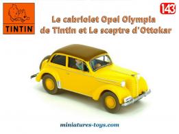 Le cabriolet Opel Olympia de Tintin et Le sceptre d'Ottokar miniature au 1/43e