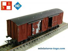 Le wagon couvert Bestiaux n° 650 en miniature de la marque VB au HO