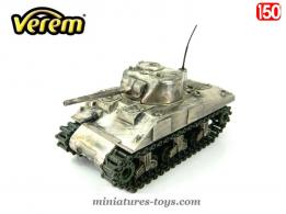 Le char Sherman M4 A3 miniature de Verem aspect vieil argent au 1/50e
