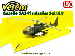 Un hélicoptère français Gazelle en miniature militaire par Verem au 1/50e