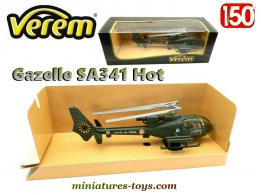 Un hélicoptère français Gazelle Hot en miniature militaire par Verem au 1/50e