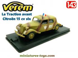 La Traction avant Citroën 15 cv six FFI miniature de Verem au 1/43e