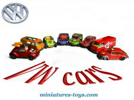Un lot de 8 voitures miniatures Volkswagen et buggy au 1/60e incomplètes