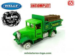 Le camion Ford 1930 transport de bois miniature par Welly au 1/50e incomplet