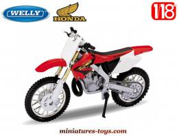 La moto Honda CR250 en miniature de Welly au 1/18e